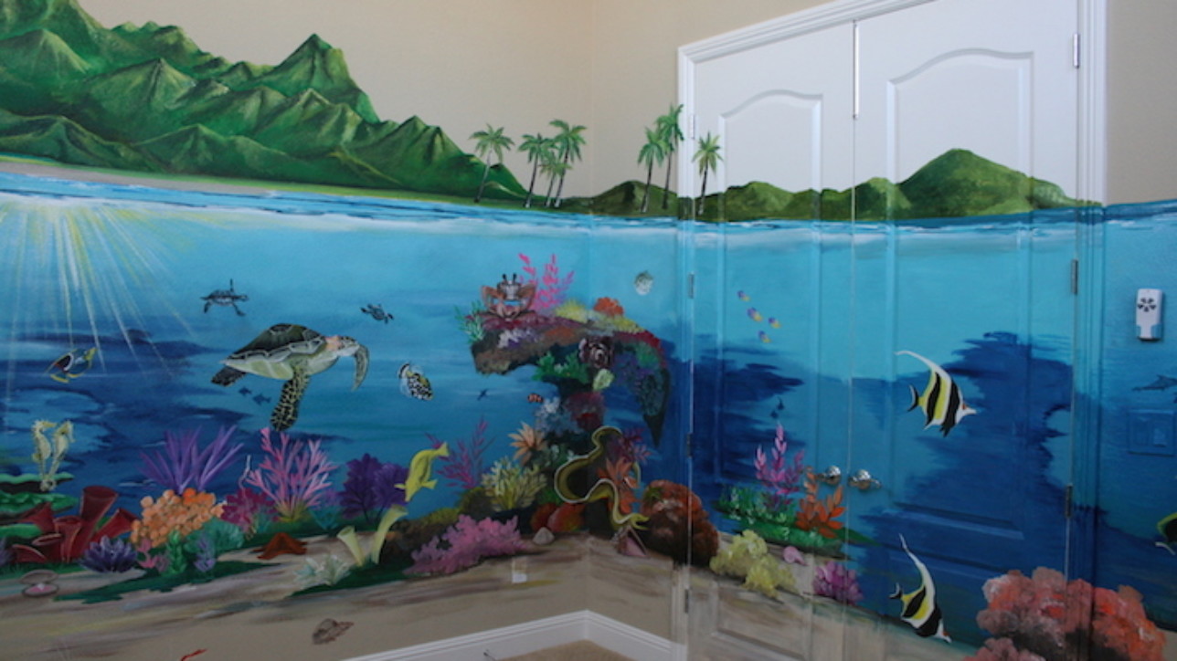 Under the Ocean Playroom Mural SF Bay Area Muralist